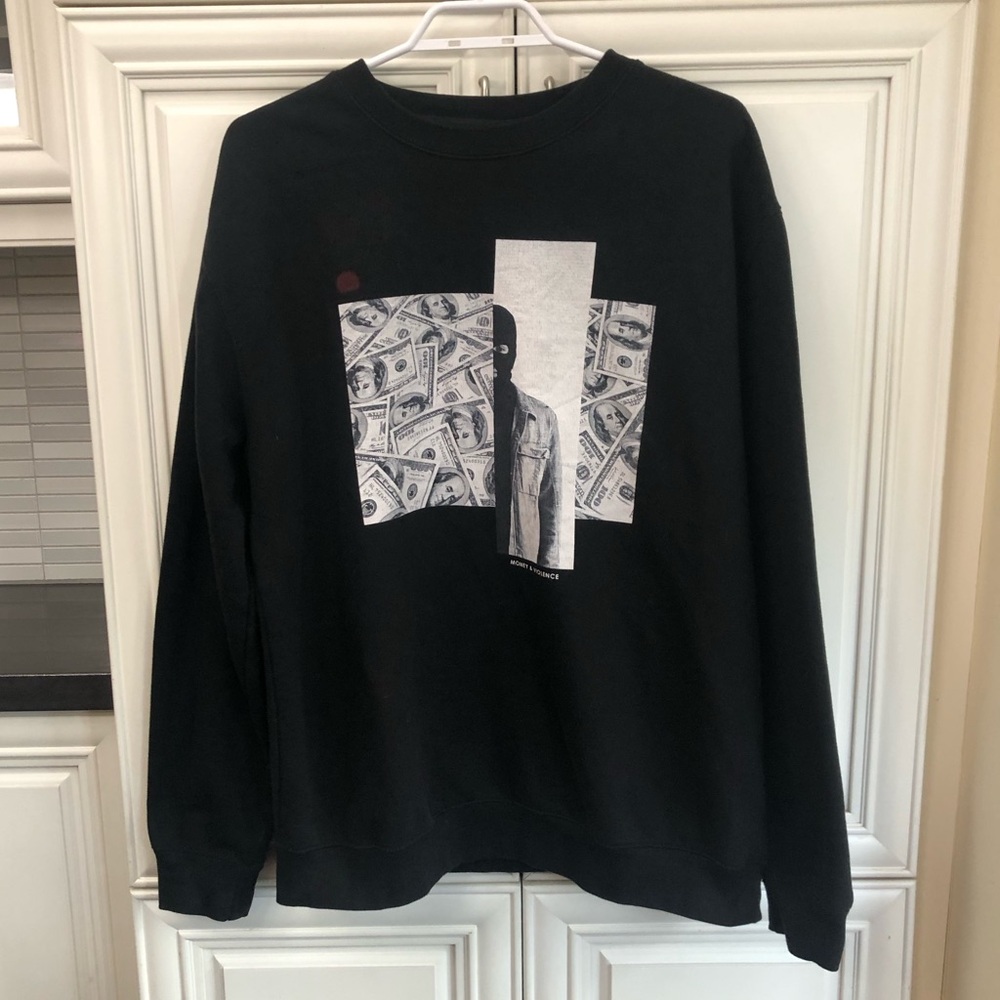 Unbranded men’s “Money & Violence” graphic sweatshirt